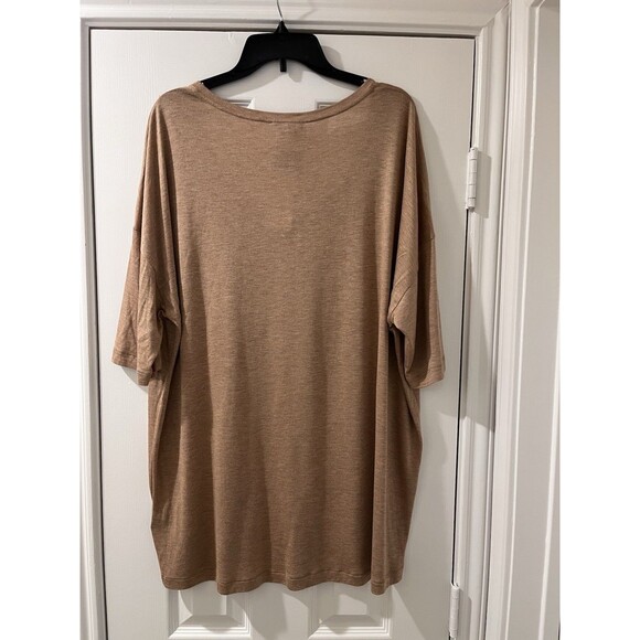 Lafayette 148 womens Scoop Neck Knit Tunic Top size XXL Tan Dolman Sleeve $498 - Picture 10 of 11
